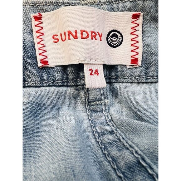 Sundry Revolve Tie Dye Jean Joggers Size 24 Cotton Lightweight Ankle Zip NWOT - Picture 7 of 10